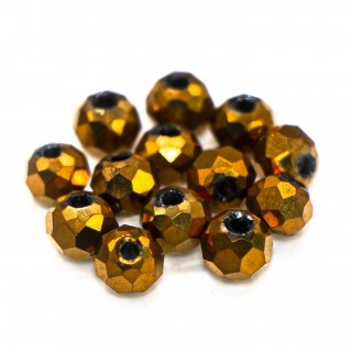 Бусины рондели 4*3мм, золотое напыление.